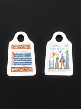 Vintage 60s Berggren Small Ceramic Floral Folk Art Graters Kitchen House Decor